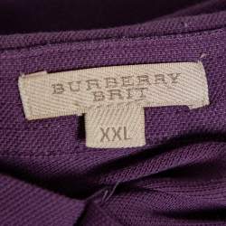 Pre Owned Burberry Brit Purple Cotton Pique Polo T-Shirt XXL
