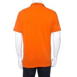 Pre Owned Burberry Burnt Orange Cotton Pique Polo T-Shirt XL