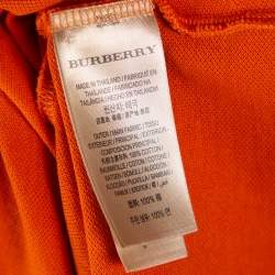 Pre Owned Burberry Burnt Orange Cotton Pique Polo T-Shirt XL