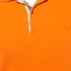 Pre Owned Burberry Burnt Orange Cotton Pique Polo T-Shirt XL