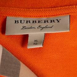 Pre Owned Burberry Burnt Orange Cotton Pique Polo T-Shirt XL