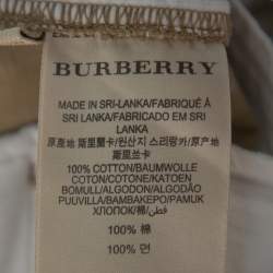 Pre Owned Burberry Brit Beige Cotton Straight Leg Tailored Trousers XL