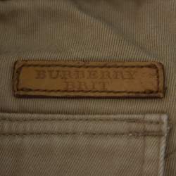 Pre Owned Burberry Brit Beige Cotton Straight Leg Tailored Trousers XL
