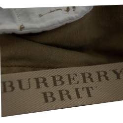 Pre Owned Burberry Brit Beige Cotton Straight Leg Tailored Trousers XL