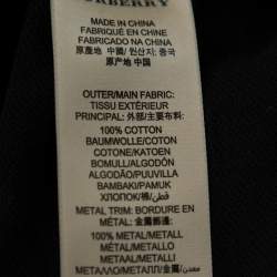 Pre Owned تي شيرت بولو بربري بريت بيكيه قطن أسود مقاس وسط (ميديوم)