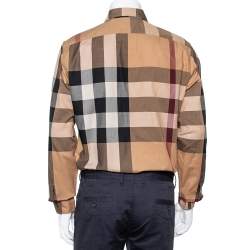 Pre Owned Burberry Brit Beige Nova Check Cotton Button Front Shirt L