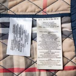 Pre Owned Burberry Brit Navy Blue Synthetic Quilted Russell Field Jacket M