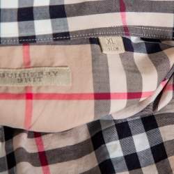 Pre Owned قميص بربري بريت أزرار أمامية قطن كاروهات نوفا بيج مقاس كبير جداً