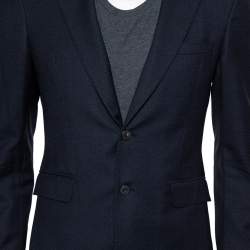 Pre Owned Burberry Navy Blue Wool Formal Suit M