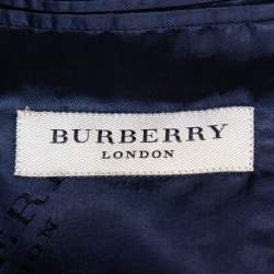 Pre Owned Burberry Midnight Blue Wool Button Front Milbury Blazer M
