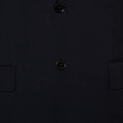 Pre Owned Burberry Midnight Blue Wool Button Front Milbury Blazer M