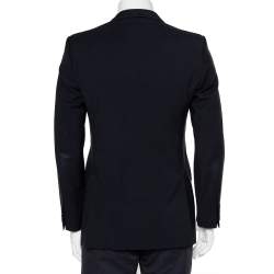 Pre Owned Burberry Midnight Blue Wool Button Front Milbury Blazer M