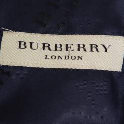Pre Owned Burberry Blue Wool & Mohair Button Front Milbury Blazer M  