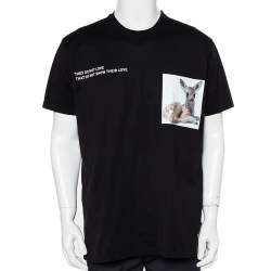 مملوكة مسبقًا Burberry Black Montage Printed Cotton Oversized Crewneck T-Shirt S