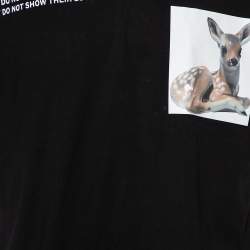 مملوكة مسبقًا Burberry Black Montage Printed Cotton Oversized Crewneck T-Shirt S