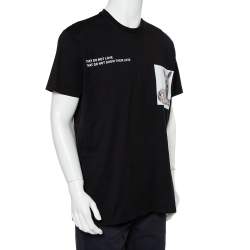 مملوكة مسبقًا Burberry Black Montage Printed Cotton Oversized Crewneck T-Shirt S