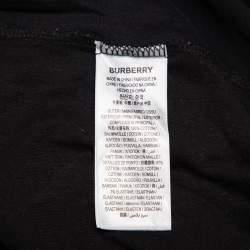 Pre Owned Burberry Black Logo Printed Cotton Crewneck Oversized T-Shirt M