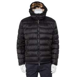 Pre Owned Burberry Brit Black Synthetic Detachable Hood Detail Puffer Jacket XL