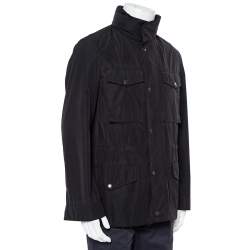 Pre Owned Burberry Brit Black Synthetic Pocket Detail Zip Front Jacket S