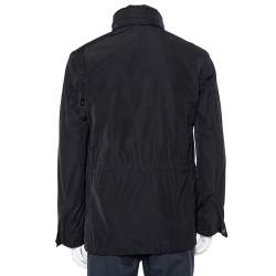 Pre Owned Burberry Brit Black Synthetic Pocket Detail Zip Front Jacket S