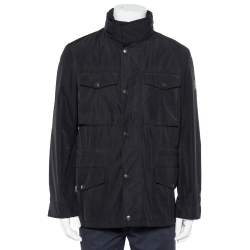 Pre Owned Burberry Brit Black Synthetic Pocket Detail Zip Front Jacket S