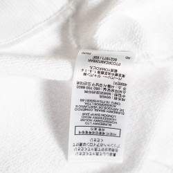 Burberry White Logo Tape Printed Cotton Knit Sweatshirt L 