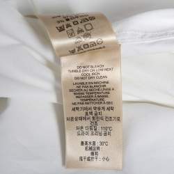 Pre Owned قميص بربري بريت قطن أبيض كاروهات نوفاتشيك بأزرار أمامية مقاس كبير - لارج