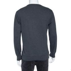 Pre Owned سويت شيرت بربري جايفورد تريكو رصاصي بالشعار المطرز مقاس صغير - سمول