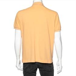 Pre Owned تي شيرت بربري نيو برايسون بولو قطن برتقالي فاتح فينتدج مقاس كبير - لارج