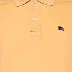 Pre Owned تي شيرت بربري نيو برايسون بولو قطن برتقالي فاتح فينتدج مقاس كبير - لارج