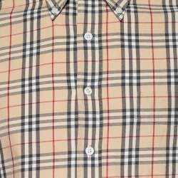 Pre Owned قميص بربري قطن كاروهات تشيك نوفا بيج بأكمام طويلة مقاس متوسط - ميديوم 