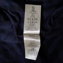 Pre Owned Burberry Navy Blue Cotton Belted Britton Trench Coat M