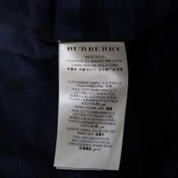 Pre Owned Burberry Navy Blue Cotton Belted Britton Trench Coat M