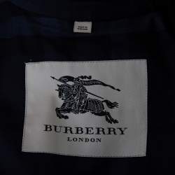 Pre Owned Burberry Navy Blue Cotton Belted Britton Trench Coat M