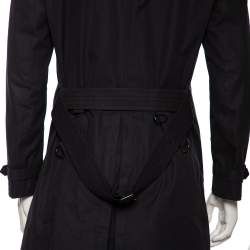 Pre Owned Burberry Navy Blue Cotton Belted Britton Trench Coat M