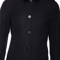 Pre Owned Burberry Navy Blue Cotton Belted Britton Trench Coat M