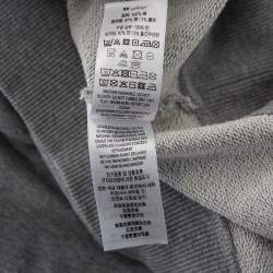مملوكة مسبقًا Burberry Grey Logo Tape Printed Cotton Knit Hoodie M 