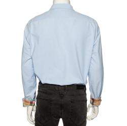 Pre Owned Burberry Brit Blue Cotton Button Front Shirt XL