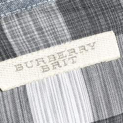 Pre Owned Burberry Brit Grey Checked Cotton Poplin Long Sleeve Shirt L