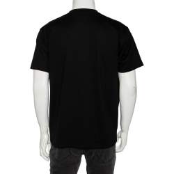 مملوكة مسبقًا تي شيرت بربري قطن مطبوع أسود أكمام قصيرة مقاس صغير (سمول)