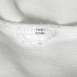 مملوكة مسبقًا تي شيرت بولو بربري  قطن بيكيه أبيض مطرز بشعار مقاس كبير جدًا - إكس لارج