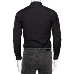 Pre Owned Burberry Black Cotton Button Front Shirt XS