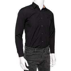 Pre Owned Burberry Black Cotton Button Front Shirt XS