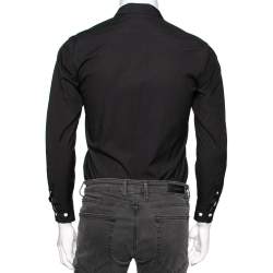 Pre Owned قميص بربري قطن أسود أزرار أمامية مقاس صغير جداً (اكس سمول)