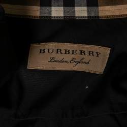 Pre Owned قميص بربري قطن أسود أزرار أمامية مقاس صغير جداً (اكس سمول)