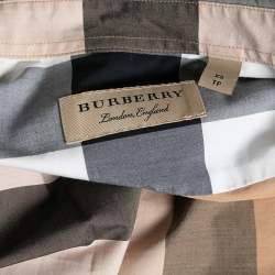 Pre Owned Burberry Beige Checkered Cotton Button Front Shirt XS