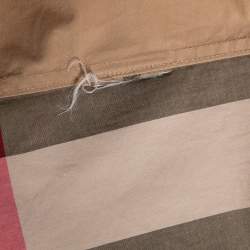 Pre Owned Burberry Beige Checkered Cotton Button Front Shirt XS