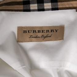 Pre Owned Burberry White Cotton Button Front Shirt XS