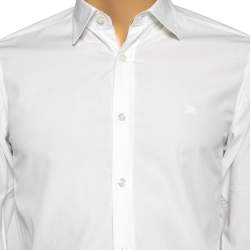 Pre Owned Burberry White Cotton Button Front Shirt XS