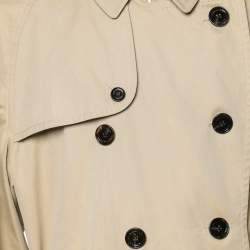 مملوكة مسبقًا معطف بربري غباردين قطن بيج طويل مقاس إكس إكس لارج